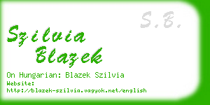 szilvia blazek business card